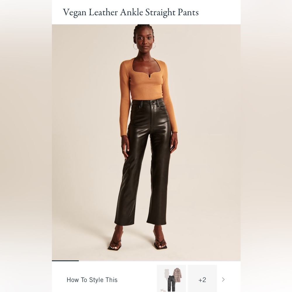 Abercrombie Ankle Straight Vegan Leather Pants